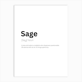 Sage Definition Meaning Art Print