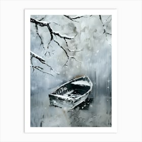 Boat In The Snow 3 Art Print