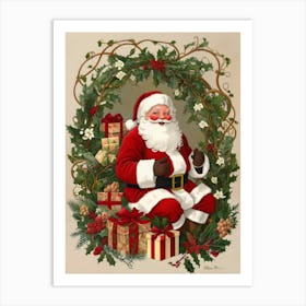 Santa Claus Style William Morris2 Art Print