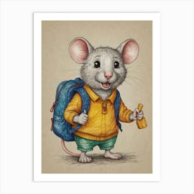 School Mouse 1 Art Print