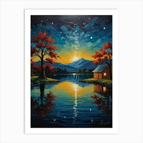 Cabin By The Lake 4 Art Print