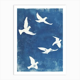 Doves In Flight 3 Art Print