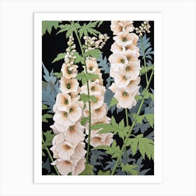 Flower Illustration Delphinium 4 Art Print