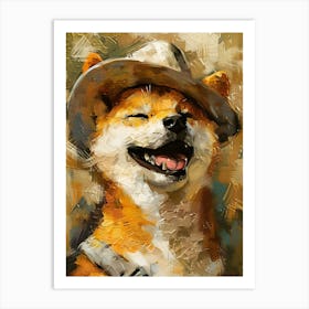 Oil Painting Smiling Shiba Inu 10 Art Print