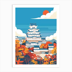 Himeji Castle Japan 6 Colourful Illustration Art Print