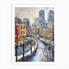 Winter City Park Painting High Line Park New York City 6 Art Print