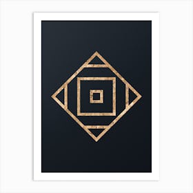 Abstract Geometric Gold Glyph on Dark Teal n.0141 Art Print