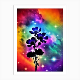 Flowers In Space 3 Art Print