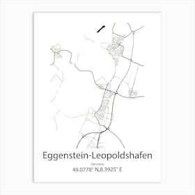 Eggenstein Leopoldshafen,Germany Minimalist Map Art Print