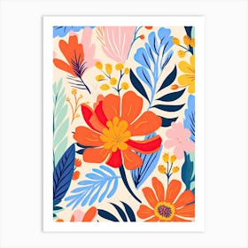 Flowers 26, Matisse style, Floral texture Art Print