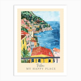 My Happy Place Positano 4 Travel Poster Art Print