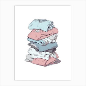 Stack Of T - Shirts Art Print