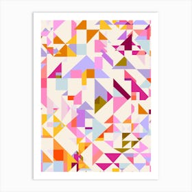 Temple Geometric - Pink Art Print