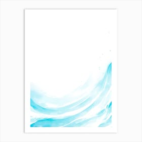 Blue Ocean Wave Watercolor Vertical Composition 3 Art Print