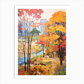 Autumn City Park Painting Hangang Park Seoul 3 Art Print