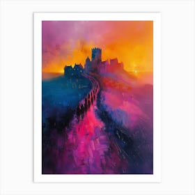 Sunset At Castle Art Print