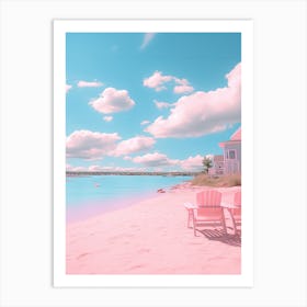 Jonesport Beach Maine Turquoise And Pink Tones 1 Art Print