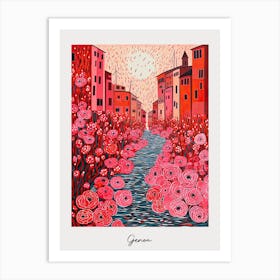 Poster Of Genoa, Italy, Illustration In The Style Of Pop Art 1 Art Print