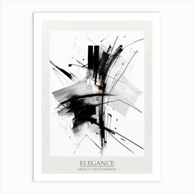 Elegance Abstract Black And White 5 Poster Art Print