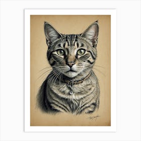 Portrait Of A Tabby Cat 1 Art Print