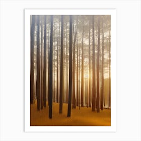 Sunrise In The Forest Art Print