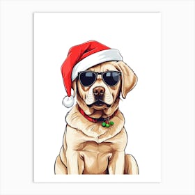Christmas Labrador Dog Art Print