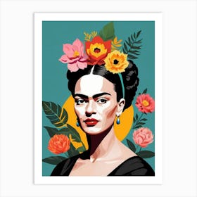 Frida Floral Wall Art Print Mexico Wall Art Frida Kahlo Art Boho Home Decor Floral Art Flower Print Art PrinT Art Print