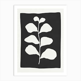 Minimalist white Leaf 01 Art Print