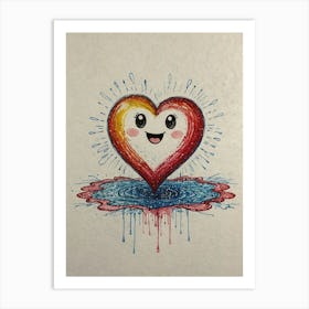 Heart Dripping Art Print