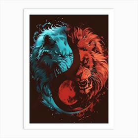 Lion Yin Yang Art Print