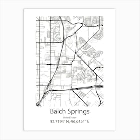 Balch Springs,United States Minimalist Map 1 Art Print