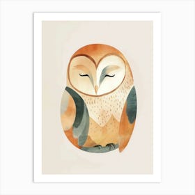 Charming Nursery Kids Animals Owl 3 Art Print