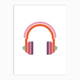 Headphones Colour Art Print