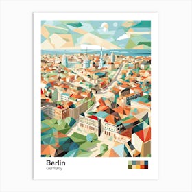 Berlin, Germany, Geometric Illustration 1 Poster Art Print