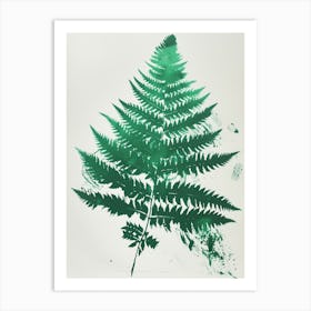 Green Ink Painting Of A Pteris Fern 2 Art Print