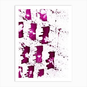 Purple Blossom Splatters Art Print