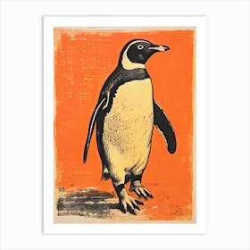 Penguin, Woodblock Animal Drawing 4 Art Print