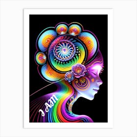 “I AM” Psychadelic AI Art Print