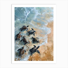 Baby Turtles Making Their Way To The Ocean 2 Art Print