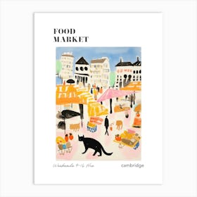 The Food Market In Cambridge 2 Illustration Poster Art Print