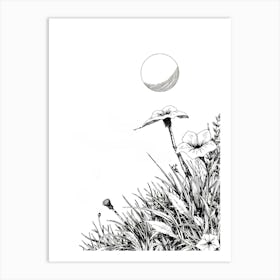 Moon In The Grass Art Print