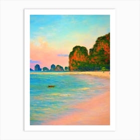 Phra Nang Beach Krabi Thailand Monet Style Art Print