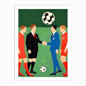 Footballers Shaking Hands Art Print