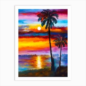 Sunset In Hawaii Art Print