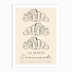 Le Matin Croissant Black Art Print