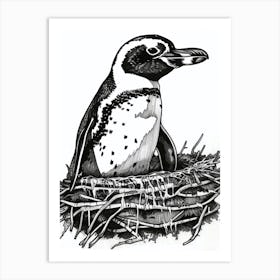 African Penguin Nesting 2 Art Print