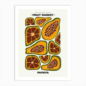 The Fruit Market Papaya Illustration Maximalist Art Print