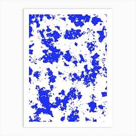 Blue And White Splatter Art Print