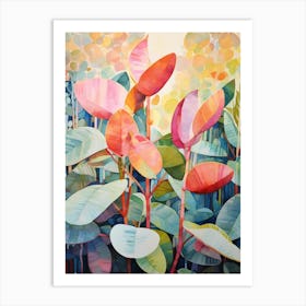 Tropical Plant Painting Rubber Plant 4 Art Print