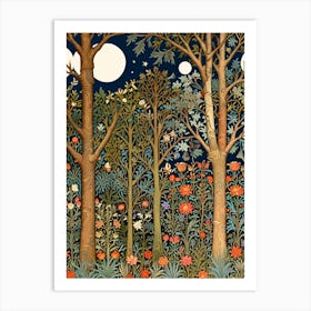 William Morris Moonlight In The Woods 10 Art Print